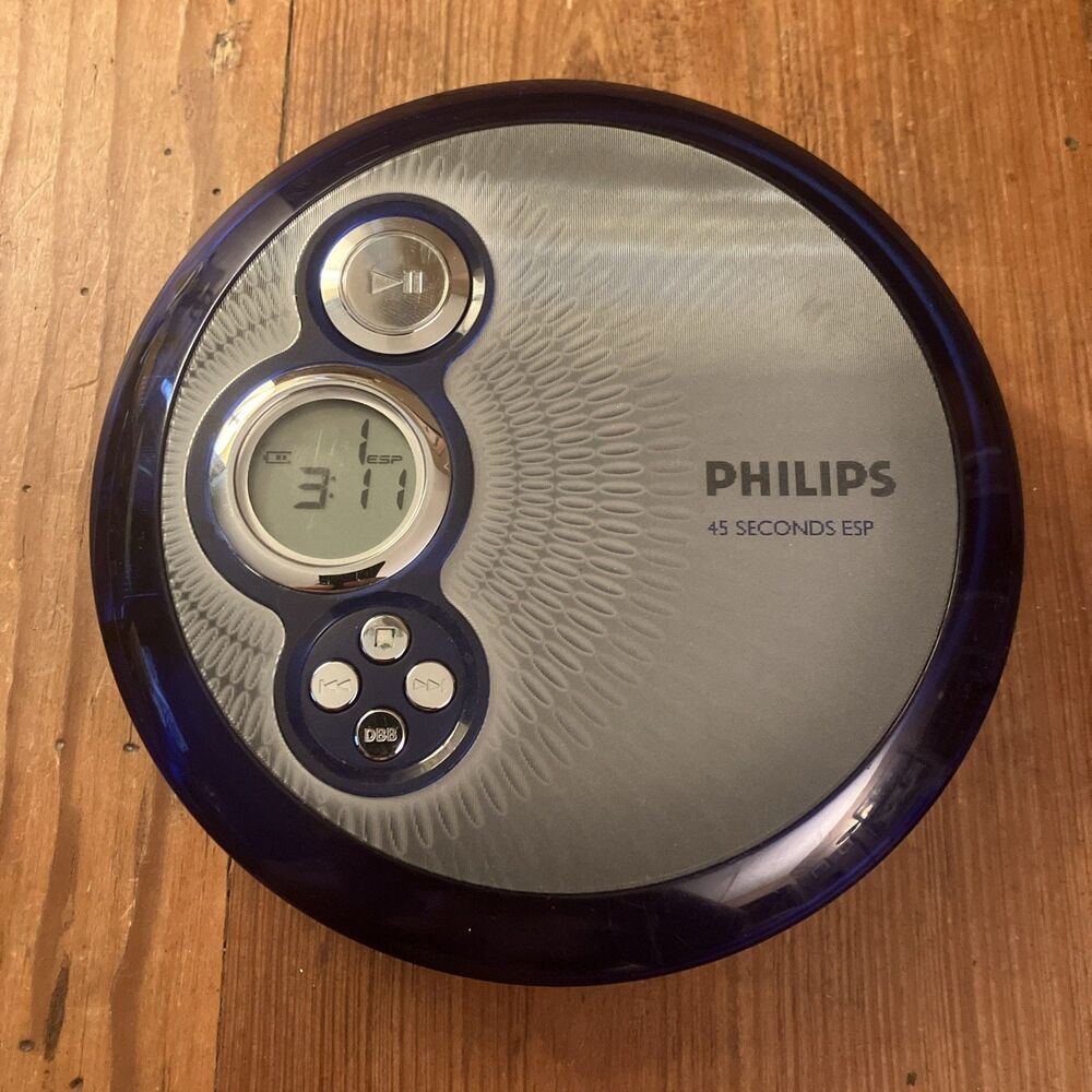 Philips 45 Seconds ESP Portable CD Player AX2420/17 - Blue [Tested] Works